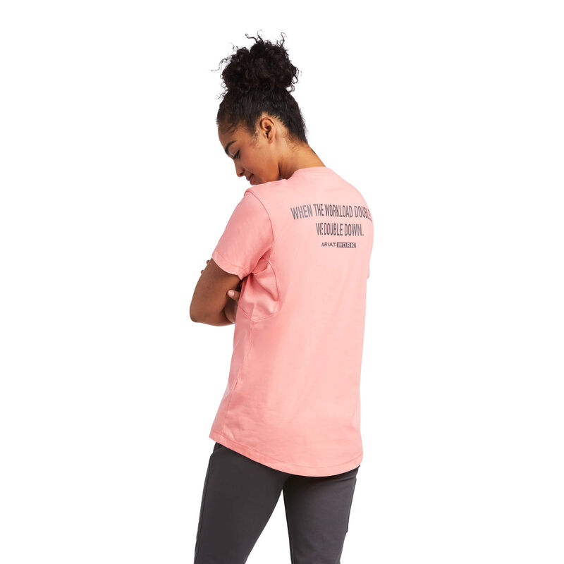 Ariat T-Shirts Damen - Rebar Workman Phrase Koralle ( JOIYA-8149 )